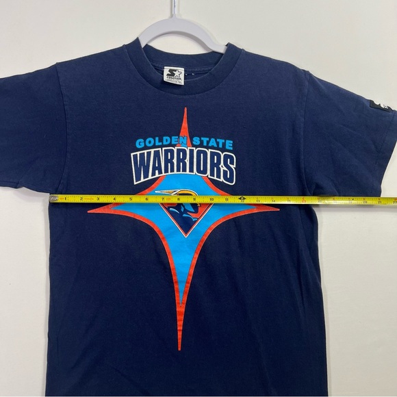 Vintage Starter Sportswear Golden State Warriors 90s Logo Tee Youth Large Navy - Picture 4 of 5
